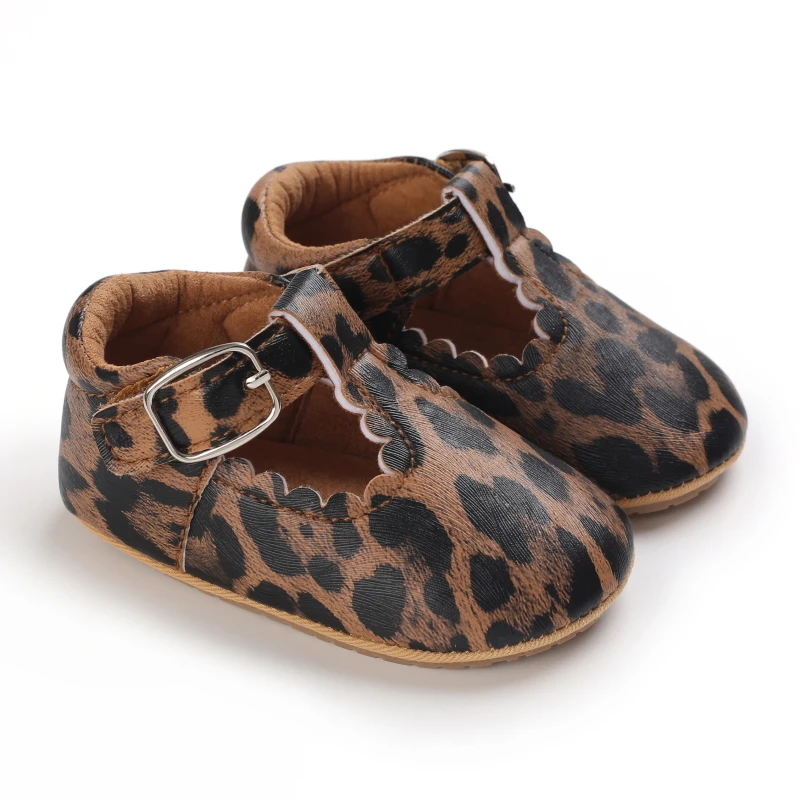 Breathable Newborn Baby Shoes Baby Boy Girl Shoes Girl Classic Bowknot Rubber Sole Anti-slip PU  Toddler Shoes First Walker