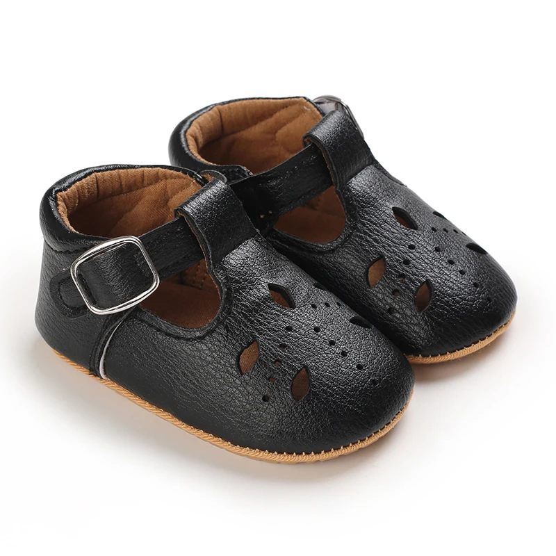Breathable Newborn Baby Shoes Baby Boy Girl Shoes Girl Classic Bowknot Rubber Sole Anti-slip PU  Toddler Shoes First Walker