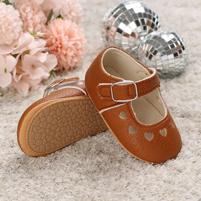 Breathable Newborn Baby Shoes Baby Boy Girl Shoes Girl Classic Bowknot Rubber Sole Anti-slip PU  Toddler Shoes First Walker