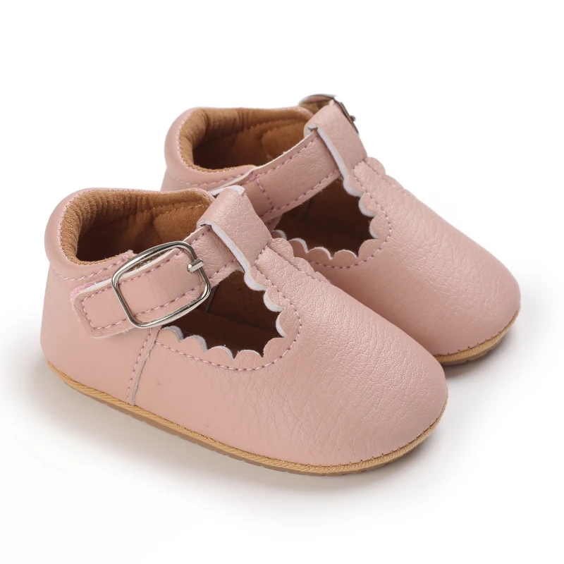 Breathable Newborn Baby Shoes Baby Boy Girl Shoes Girl Classic Bowknot Rubber Sole Anti-slip PU  Toddler Shoes First Walker