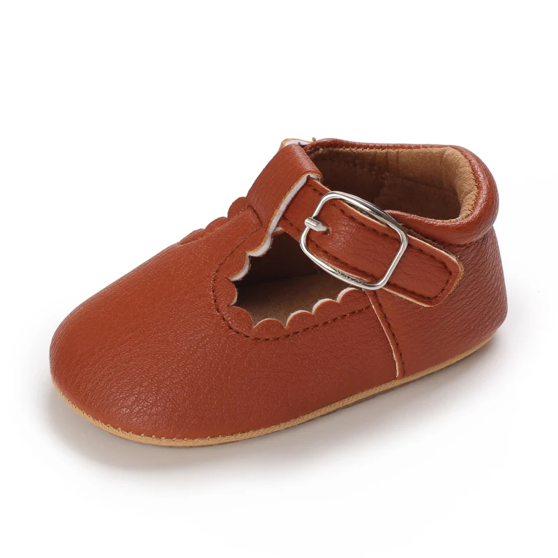 Breathable Newborn Baby Shoes Baby Boy Girl Shoes Girl Classic Bowknot Rubber Sole Anti-slip PU  Toddler Shoes First Walker