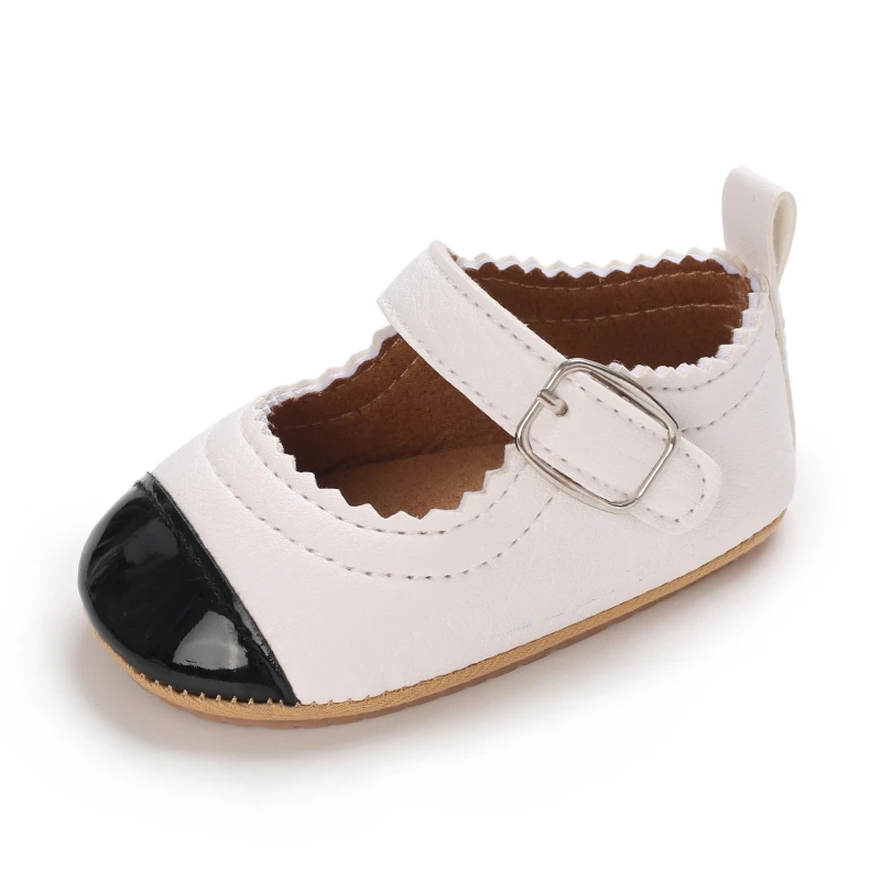 Breathable Newborn Baby Shoes Baby Boy Girl Shoes Girl Classic Bowknot Rubber Sole Anti-slip PU  Toddler Shoes First Walker