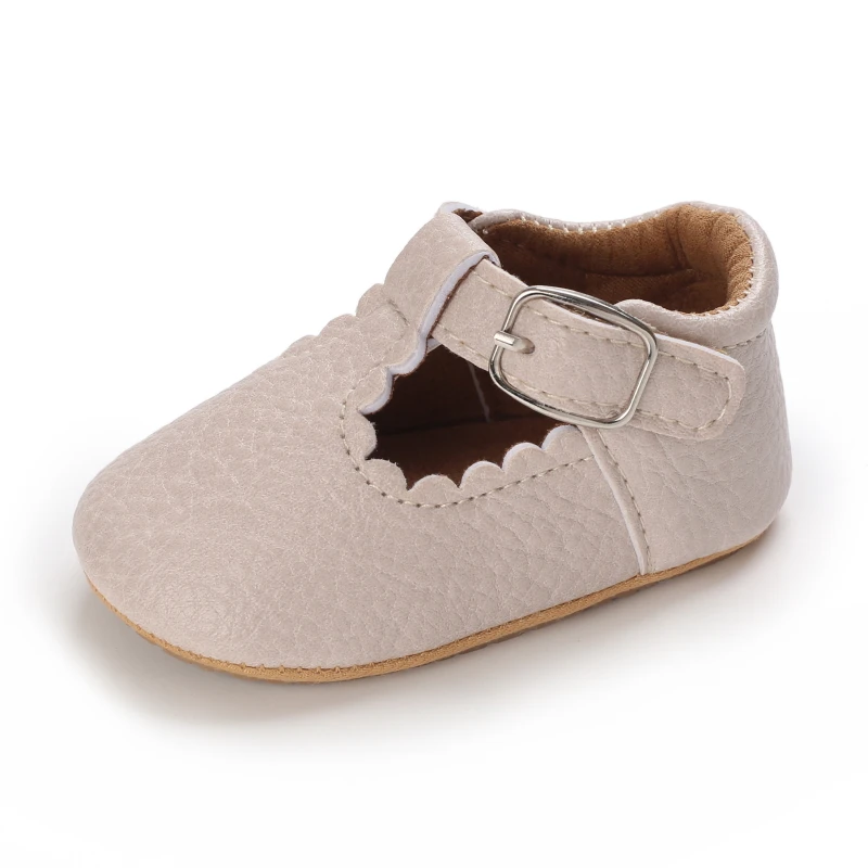 Breathable Newborn Baby Shoes Baby Boy Girl Shoes Girl Classic Bowknot Rubber Sole Anti-slip PU  Toddler Shoes First Walker