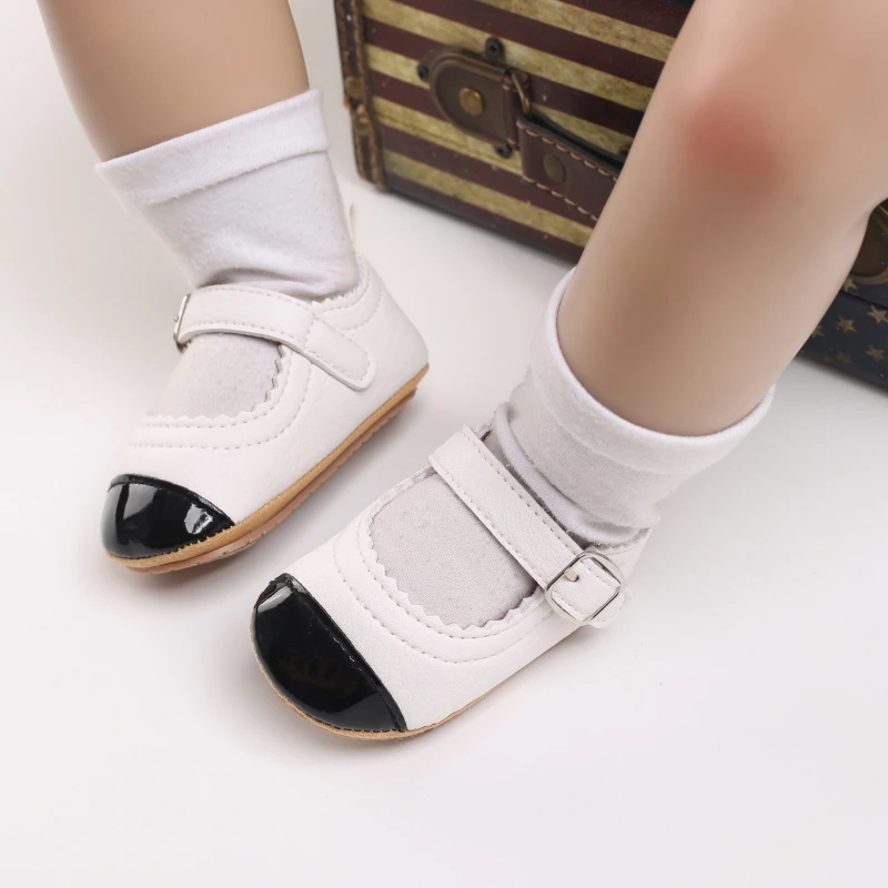 Breathable Newborn Baby Shoes Baby Boy Girl Shoes Girl Classic Bowknot Rubber Sole Anti-slip PU  Toddler Shoes First Walker