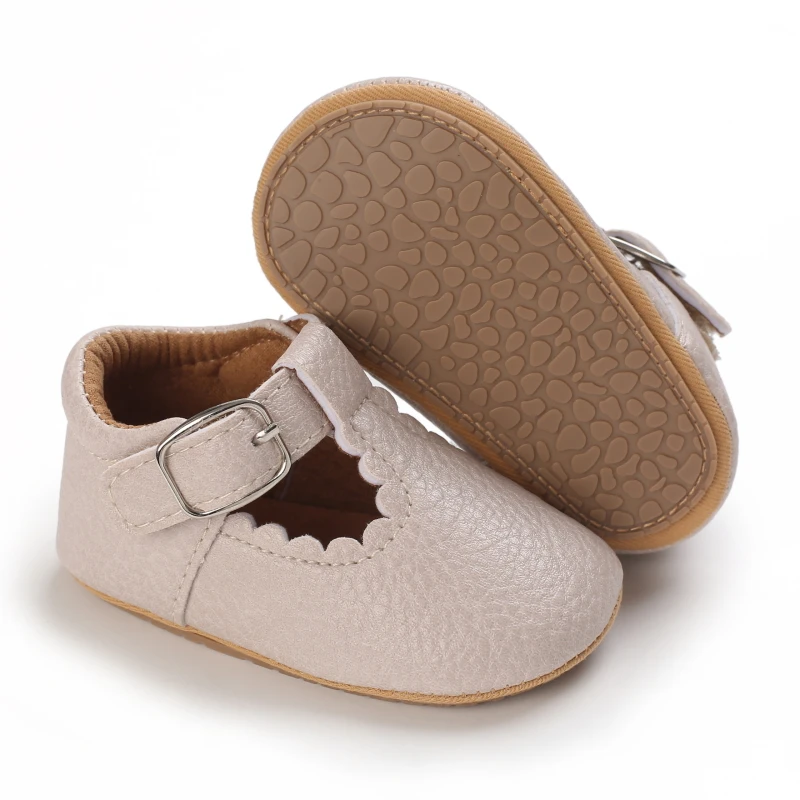 Breathable Newborn Baby Shoes Baby Boy Girl Shoes Girl Classic Bowknot Rubber Sole Anti-slip PU  Toddler Shoes First Walker