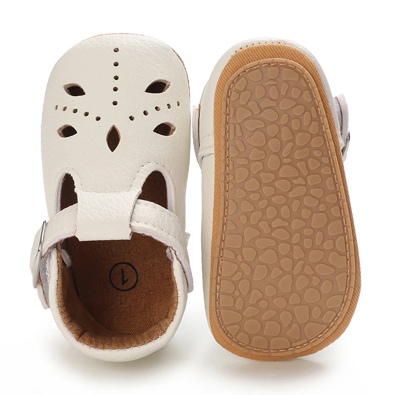 Breathable Newborn Baby Shoes Baby Boy Girl Shoes Girl Classic Bowknot Rubber Sole Anti-slip PU  Toddler Shoes First Walker