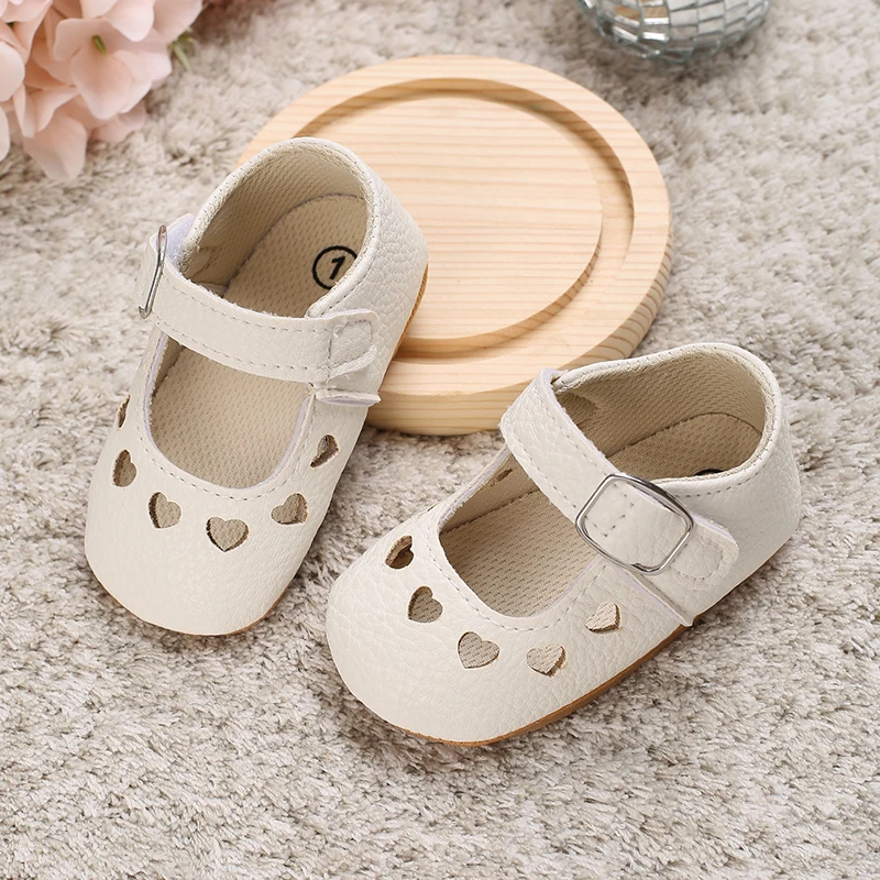 Breathable Newborn Baby Shoes Baby Boy Girl Shoes Girl Classic Bowknot Rubber Sole Anti-slip PU  Toddler Shoes First Walker