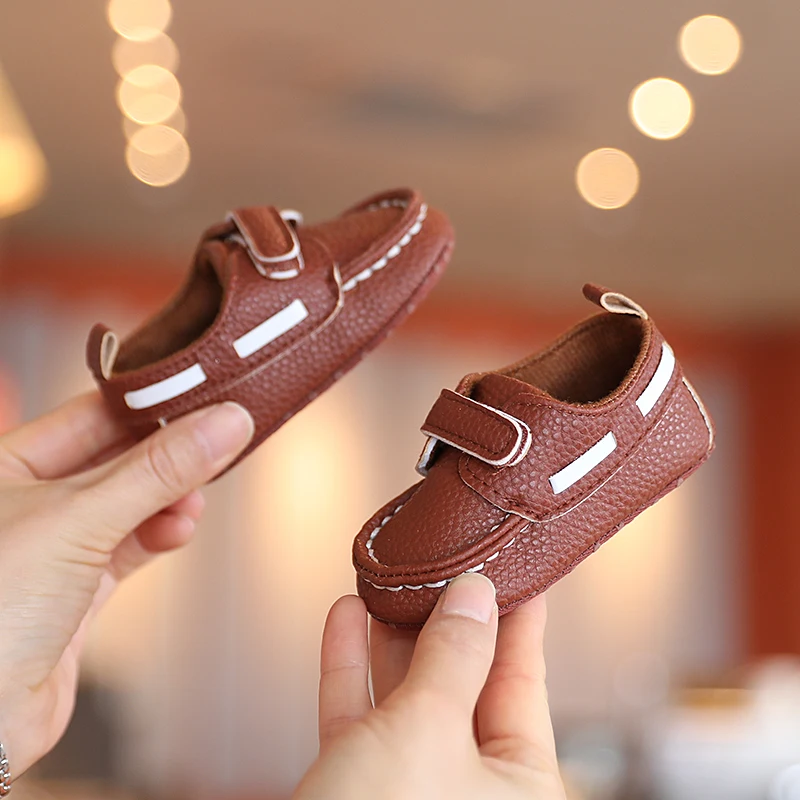 Alternative view of VALEN SINA New Baby Shoes White Christening Baptismal Moccasins Infant Boys Girls Slip-On Peas Shoes Walking Shoes