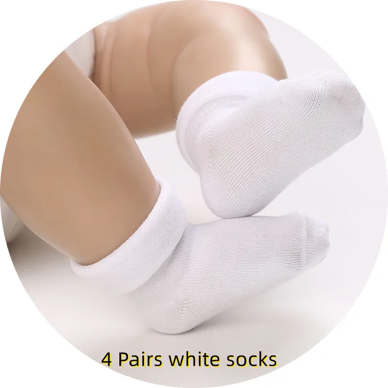 4 pairs white socks