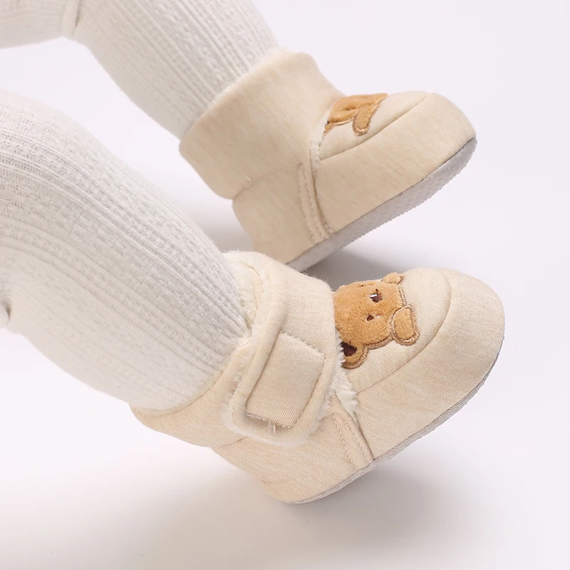 Winter Newborn Boys and Girls Cute Cartoon Cotton Shoes with Soft Sole and Warm Boots Preschool Walking Shoes  Winter Newborn
