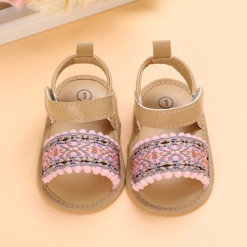 0-18 Months Baby Girls Sweet Flowers Sandals Summer Soft Sole Flat Princess Dress Shoes Infant Non-Slip First Walkers Footwear
