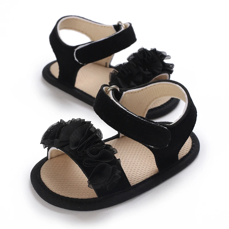 0-18 Months Baby Girls Sweet Flowers Sandals Summer Soft Sole Flat Princess Dress Shoes Infant Non-Slip First Walkers Footwear