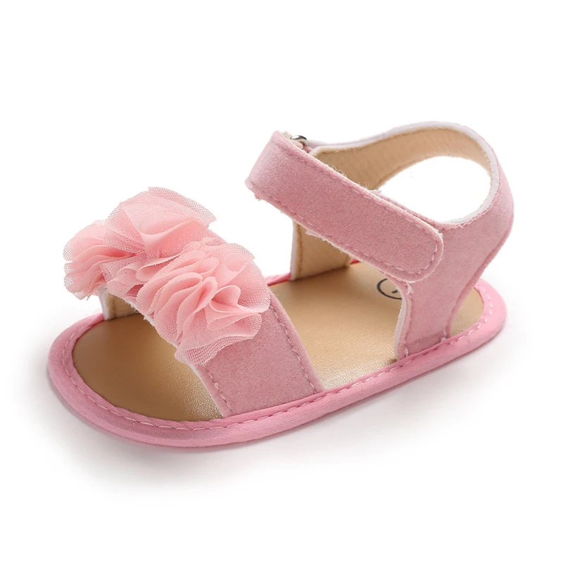 0-18 Months Baby Girls Sweet Flowers Sandals Summer Soft Sole Flat Princess Dress Shoes Infant Non-Slip First Walkers Footwear