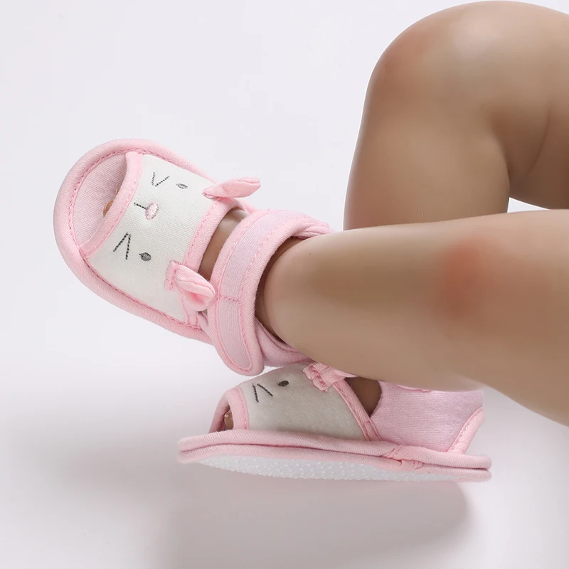 0-18 Months Baby Girls Sweet Flowers Sandals Summer Soft Sole Flat Princess Dress Shoes Infant Non-Slip First Walkers Footwear