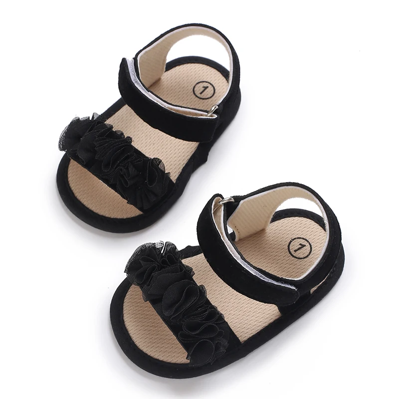 0-18 Months Baby Girls Sweet Flowers Sandals Summer Soft Sole Flat Princess Dress Shoes Infant Non-Slip First Walkers Footwear