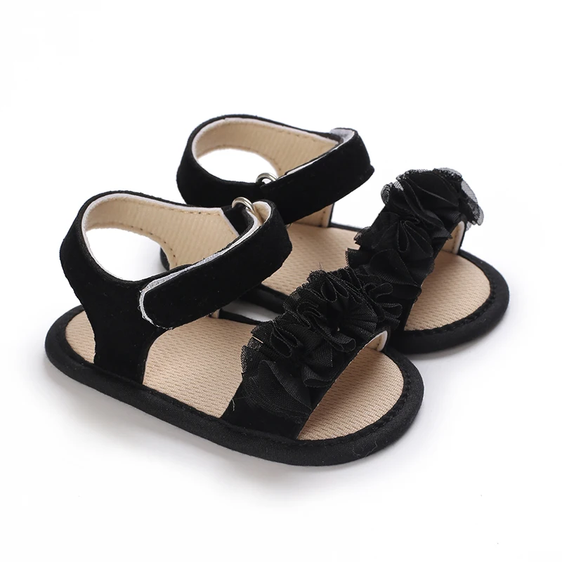 0-18 Months Baby Girls Sweet Flowers Sandals Summer Soft Sole Flat Princess Dress Shoes Infant Non-Slip First Walkers Footwear