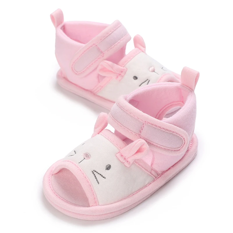 0-18 Months Baby Girls Sweet Flowers Sandals Summer Soft Sole Flat Princess Dress Shoes Infant Non-Slip First Walkers Footwear