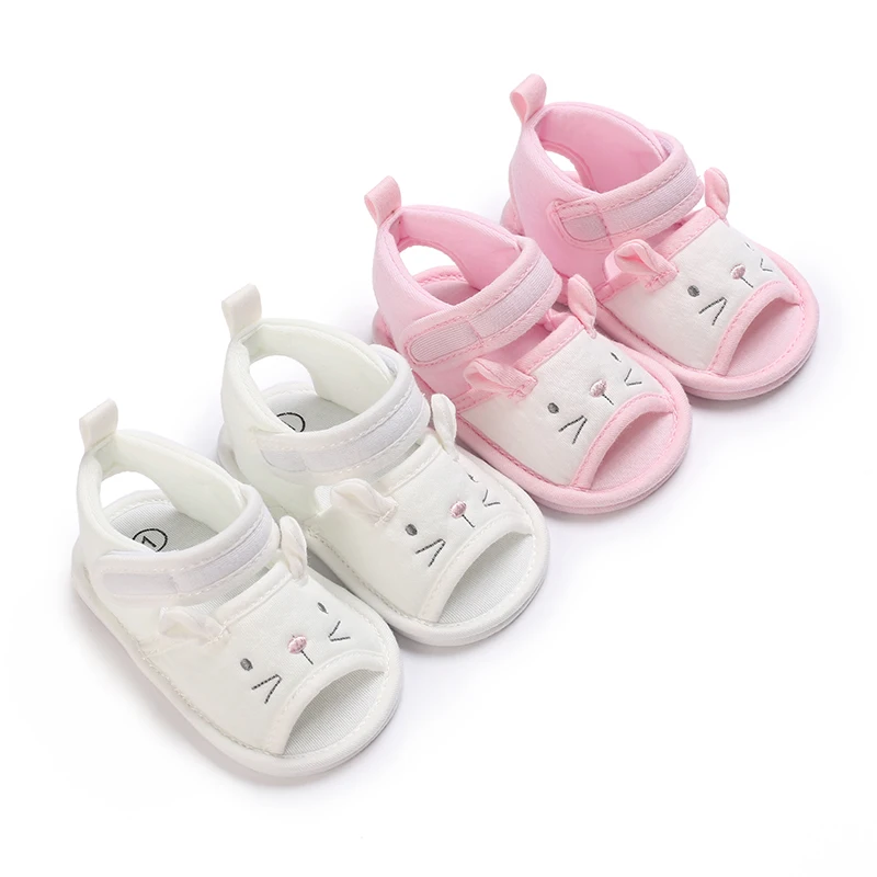 0-18 Months Baby Girls Sweet Flowers Sandals Summer Soft Sole Flat Princess Dress Shoes Infant Non-Slip First Walkers Footwear