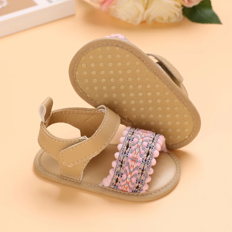 0-18 Months Baby Girls Sweet Flowers Sandals Summer Soft Sole Flat Princess Dress Shoes Infant Non-Slip First Walkers Footwear