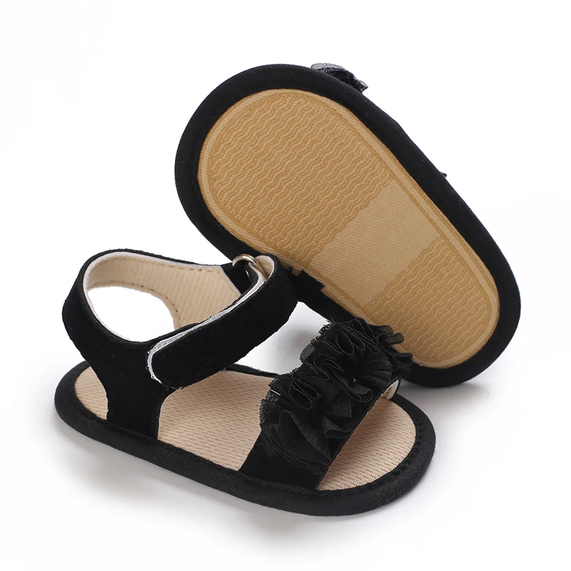 0-18 Months Baby Girls Sweet Flowers Sandals Summer Soft Sole Flat Princess Dress Shoes Infant Non-Slip First Walkers Footwear