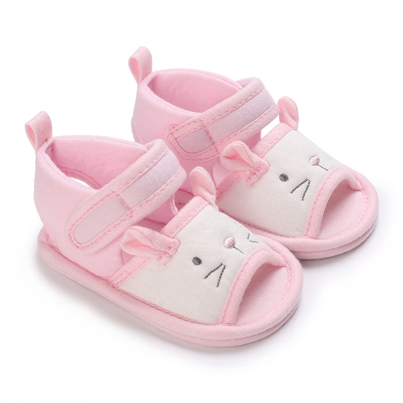 0-18 Months Baby Girls Sweet Flowers Sandals Summer Soft Sole Flat Princess Dress Shoes Infant Non-Slip First Walkers Footwear