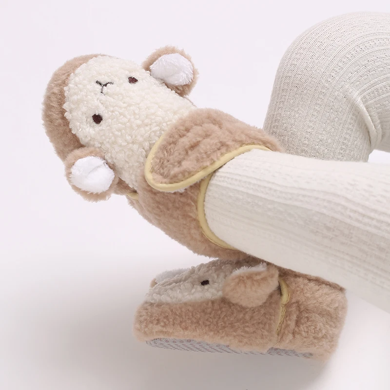 Autumn Winter Boots Baby Girl Boys Winter Warm Shoes Solid Fashion Toddler Fuzzy Balls First Walkers Kid Shoes 0-18M