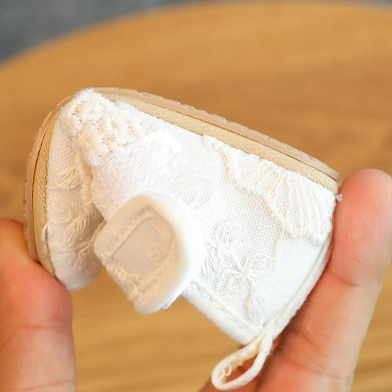 Alternative view of NEW Baby Baptist Shoes Girl Boy Shoes Lace Rubber Sole Anti-slip Toddler First Walkers Infant Crib Shoes Newborn Girl Moccasins