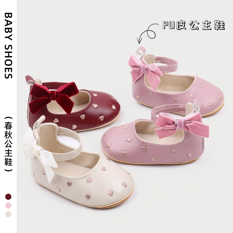 Baby Girl Shoes Cute Bowknot High Quality PU and TPR Sole Anti-slip Toddler Newborn 0-9-18 Months Prewalking Sandal 2024 BJZ3212