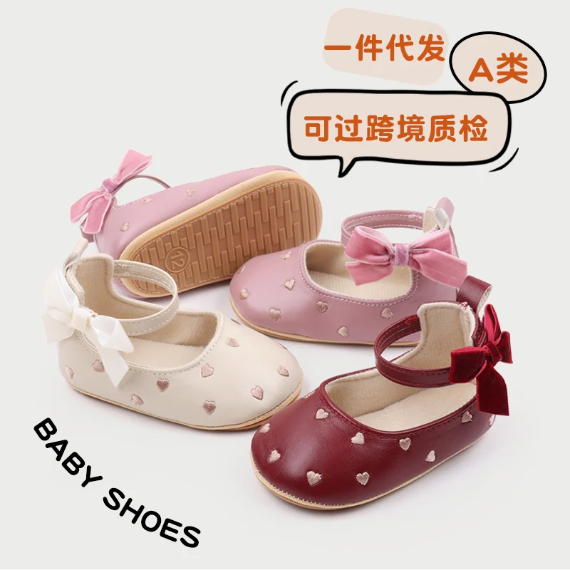 Baby Girl Shoes Cute Bowknot High Quality PU and TPR Sole Anti-slip Toddler Newborn 0-9-18 Months Prewalking Sandal 2024 BJZ3212