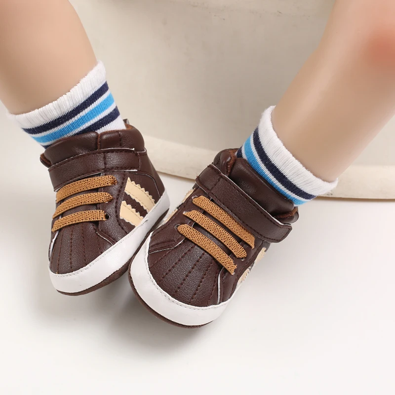 Newborn Male Baby Shoes Soft Soled Crib Shoes Warm Boots Anti Slip Sports Shoes 0-18 Months Old The First Walking Shoe