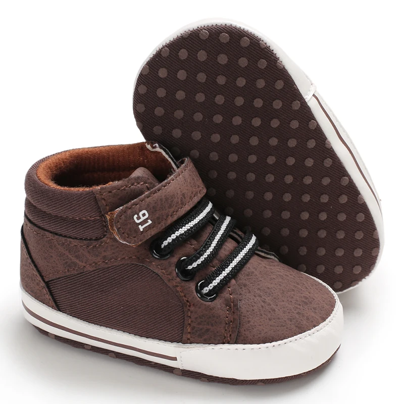 Newborn Male Baby Shoes Soft Soled Crib Shoes Warm Boots Anti Slip Sports Shoes 0-18 Months Old The First Walking Shoe