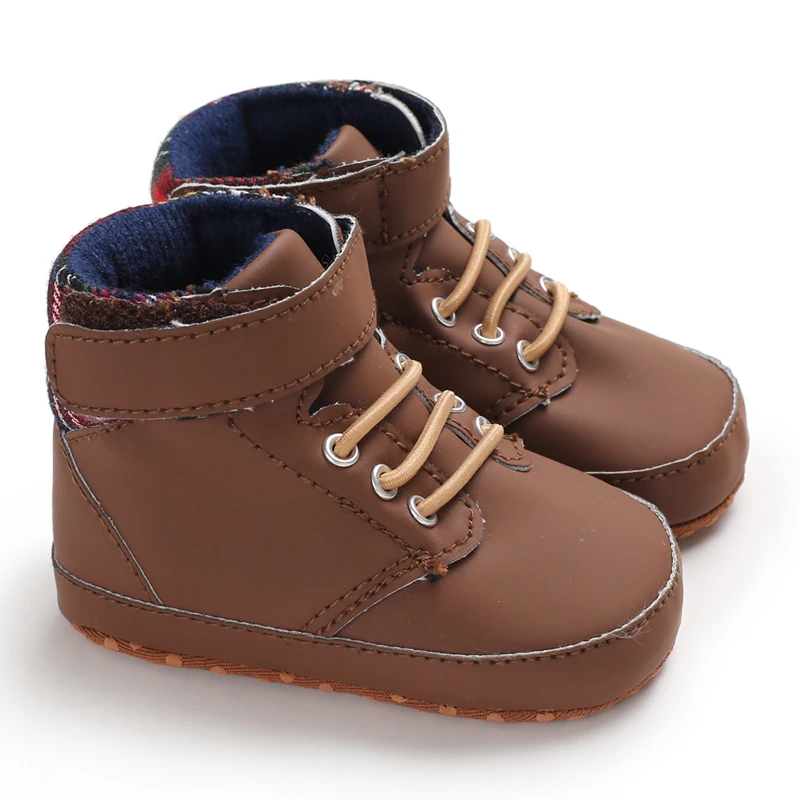Newborn Male Baby Shoes Soft Soled Crib Shoes Warm Boots Anti Slip Sports Shoes 0-18 Months Old The First Walking Shoe
