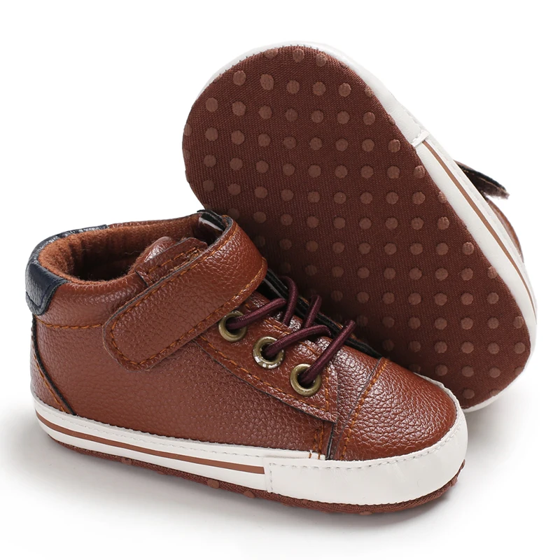 Newborn Male Baby Shoes Soft Soled Crib Shoes Warm Boots Anti Slip Sports Shoes 0-18 Months Old The First Walking Shoe