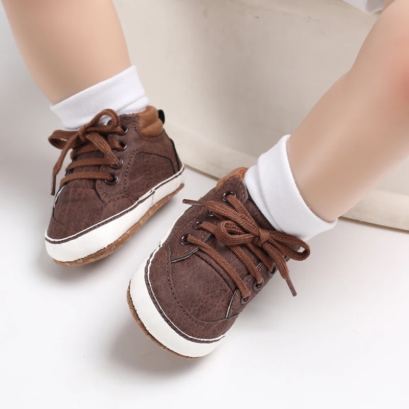 Newborn Male Baby Shoes Soft Soled Crib Shoes Warm Boots Anti Slip Sports Shoes 0-18 Months Old The First Walking Shoe