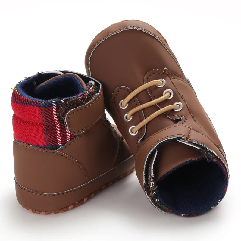 Newborn Male Baby Shoes Soft Soled Crib Shoes Warm Boots Anti Slip Sports Shoes 0-18 Months Old The First Walking Shoe