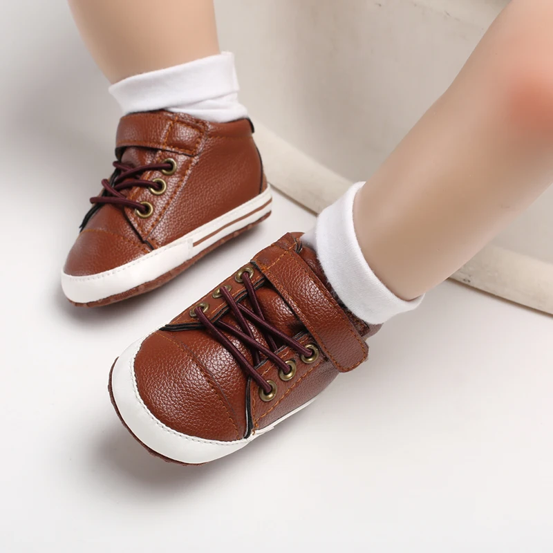 Newborn Male Baby Shoes Soft Soled Crib Shoes Warm Boots Anti Slip Sports Shoes 0-18 Months Old The First Walking Shoe