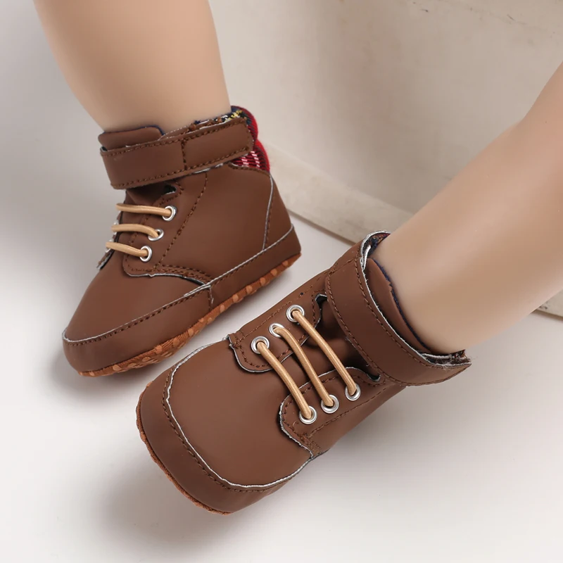 Newborn Male Baby Shoes Soft Soled Crib Shoes Warm Boots Anti Slip Sports Shoes 0-18 Months Old The First Walking Shoe