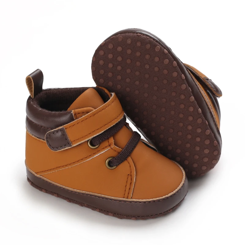 Newborn Male Baby Shoes Soft Soled Crib Shoes Warm Boots Anti Slip Sports Shoes 0-18 Months Old The First Walking Shoe