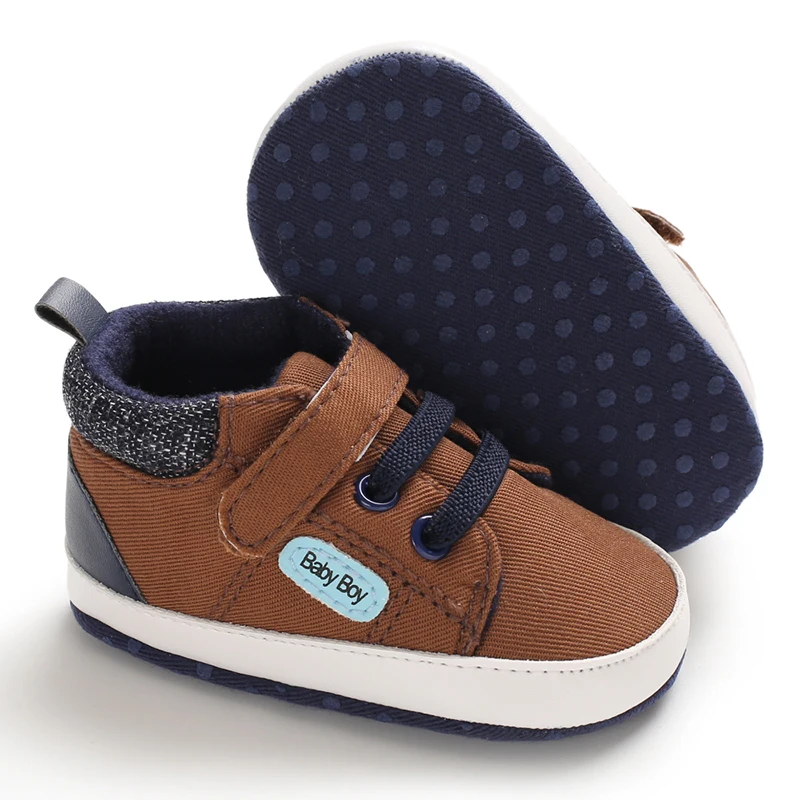 Newborn Male Baby Shoes Soft Soled Crib Shoes Warm Boots Anti Slip Sports Shoes 0-18 Months Old The First Walking Shoe