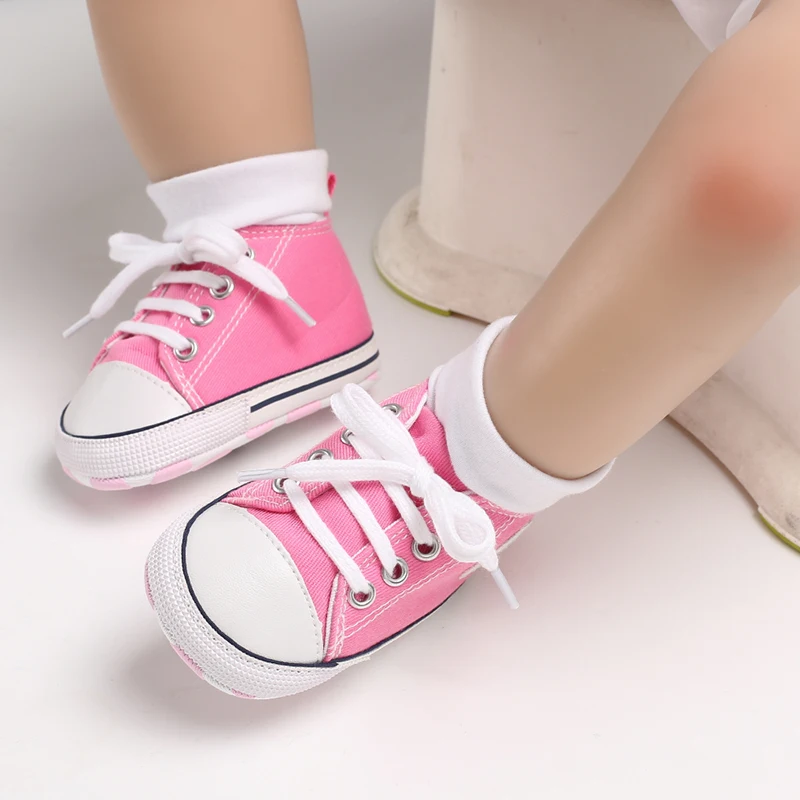 Alternative view of Baby Canvas Classic Sports Shoes Newborn Boys and Girls Printed Star First Walkers Shoes Infant Anti slip Baby Shoes
