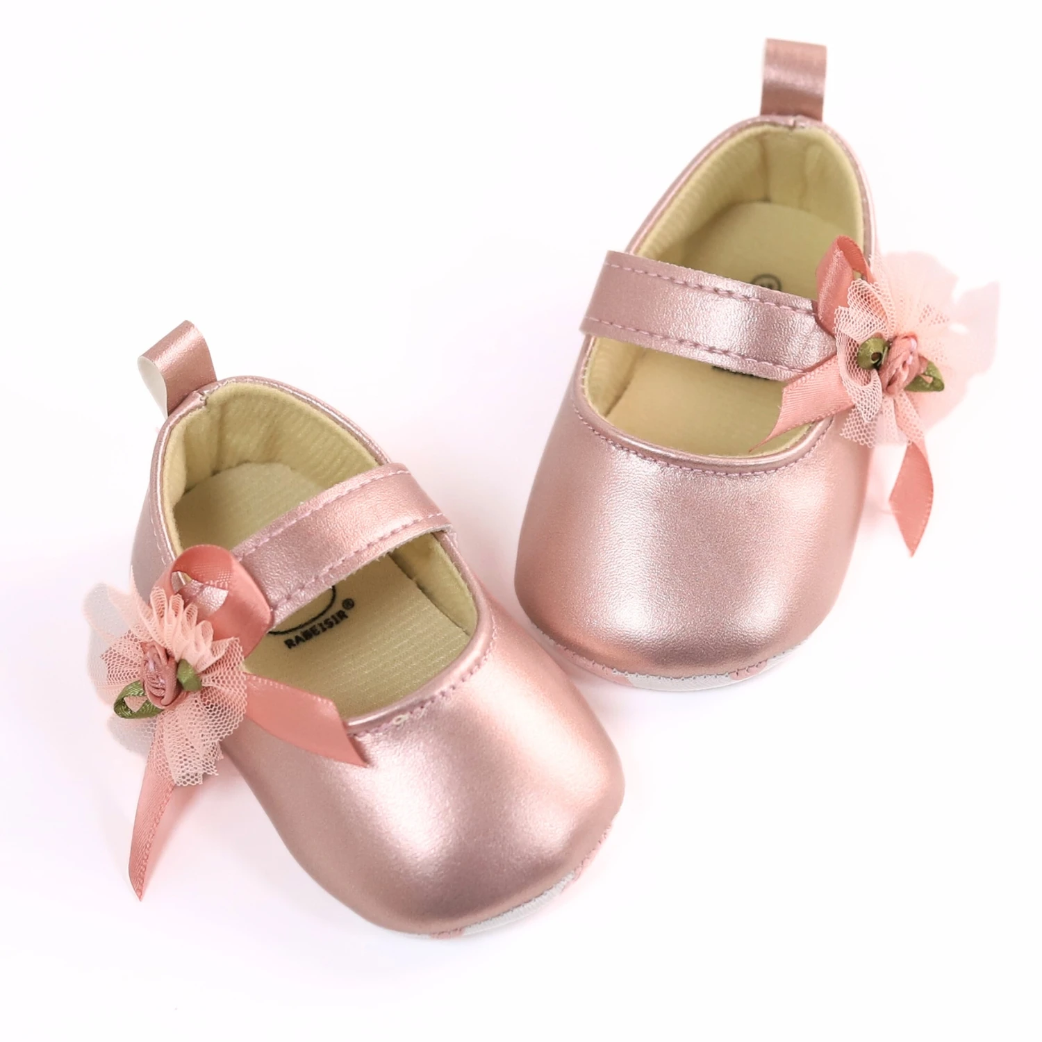 Baby toddler shoes, fashionable rose flower baby girl casual step shoes, light and non-slip, suitable for daily & vacation wear,