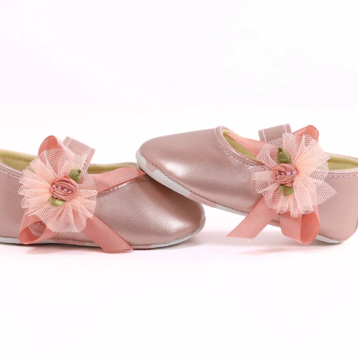 Baby toddler shoes, fashionable rose flower baby girl casual step shoes, light and non-slip, suitable for daily & vacation wear,