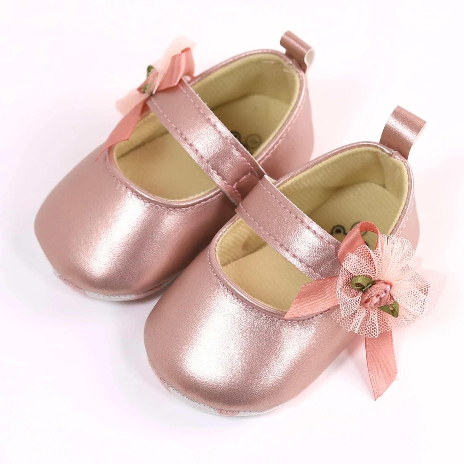 Baby toddler shoes, fashionable rose flower baby girl casual step shoes, light and non-slip, suitable for daily & vacation wear,