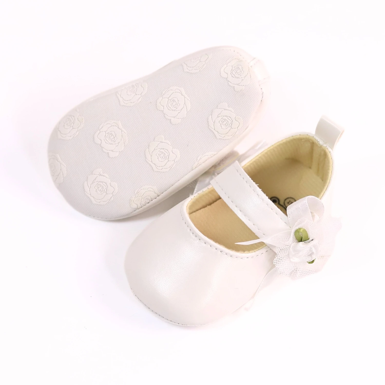 Baby toddler shoes, fashionable rose flower baby girl casual step shoes, light and non-slip, suitable for daily & vacation wear,