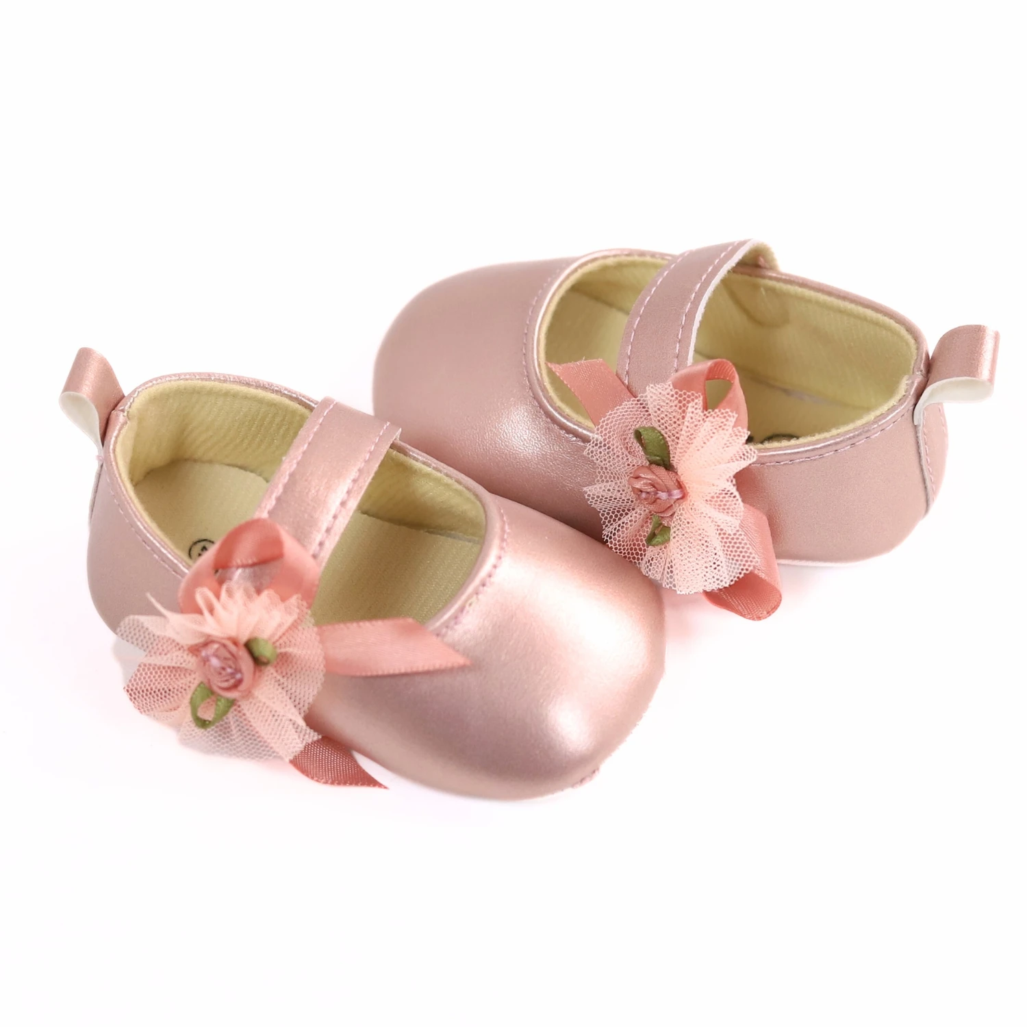 Baby toddler shoes, fashionable rose flower baby girl casual step shoes, light and non-slip, suitable for daily & vacation wear,