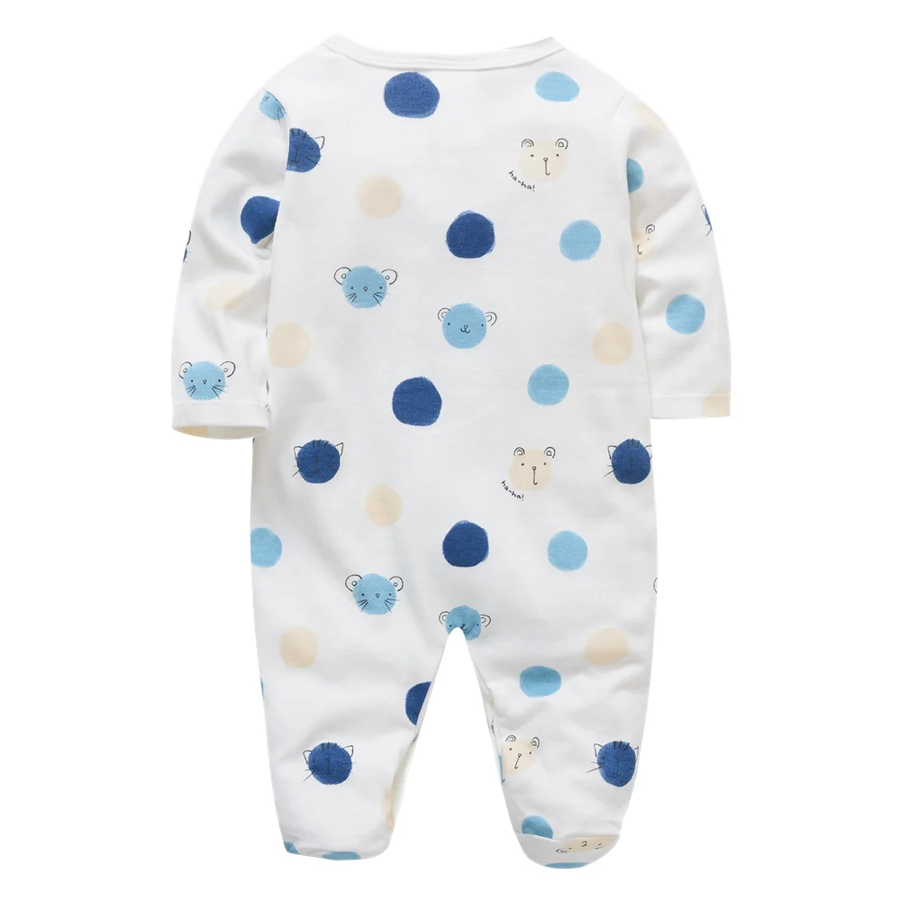 Alternative view of Spring Baby Boy Clothes Dots Design Newborn 100% Cotton Romper Long Sleeve Overalls Full Sleeve Infant Costume