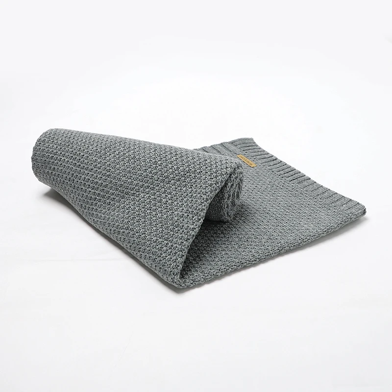 Alternative view of Baby Blanket Knitted Newborn Swaddle Wrap Blankets Super Soft Toddler Infant Bedding Quilt For Bed Sofa Basket Stroller Blankets