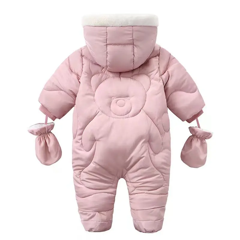 Winter Baby Rompers Solid Color Cartoon Jumpsui Built-in Fleece Thermal Coveralls Newborn Babies Thickened Outdoor Snow Suit Winter Baby Rompers Solid Color Cartoon Jumpsui Built-in Fleece Thermal Coveralls Newborn Babies Thickened Outdoor Snow Suit