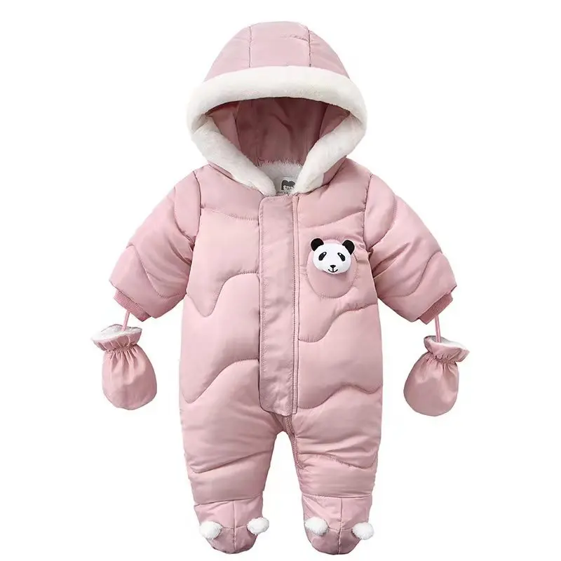 Winter Baby Rompers Solid Color Cartoon Jumpsui Built-in Fleece Thermal Coveralls Newborn Babies Thickened Outdoor Snow Suit Winter Baby Rompers Solid Color Cartoon Jumpsui Built-in Fleece Thermal Coveralls Newborn Babies Thickened Outdoor Snow Suit