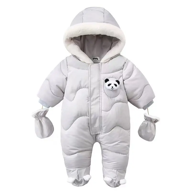 Winter Baby Rompers Solid Color Cartoon Jumpsui Built-in Fleece Thermal Coveralls Newborn Babies Thickened Outdoor Snow Suit Winter Baby Rompers Solid Color Cartoon Jumpsui Built-in Fleece Thermal Coveralls Newborn Babies Thickened Outdoor Snow Suit
